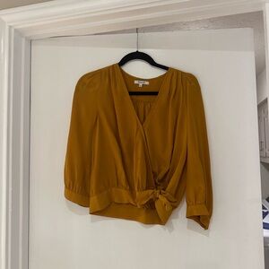 Women's Mustard Wrap Top